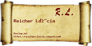 Reicher Lúcia névjegykártya